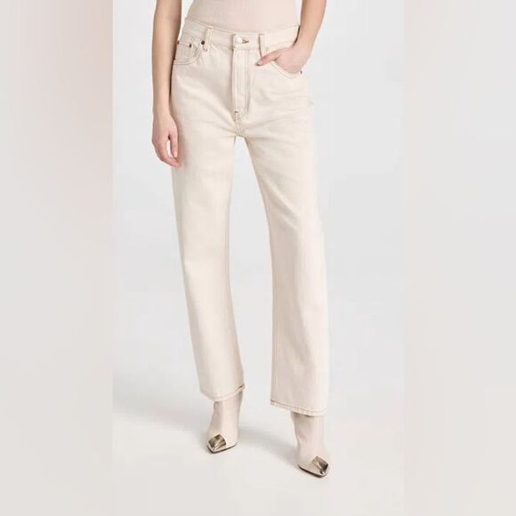 NWT RE/DONE 90s Low Slung Jean In Rinsed Birch/Beige - Picture 4 of 9
